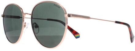 Polaroid Ronde Unisex Goud Koper Groen Gepolariseerd PLD 6215/S/X