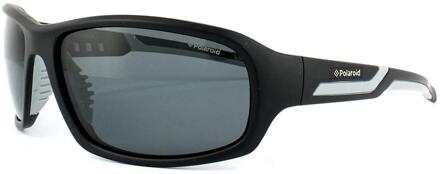 Polaroid Sport Wrap Mens Black & Gray Gray Polarisated zonnebril Zwart - One Size