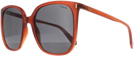 Polaroid Square Dames Oranje Grijs Gepolariseerd PLD 6218/S