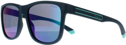 Polaroid Square Heren Mat Teal Grijs Groen Spiegel Gepolariseerd PLD 2155/S Blauw - One Size
