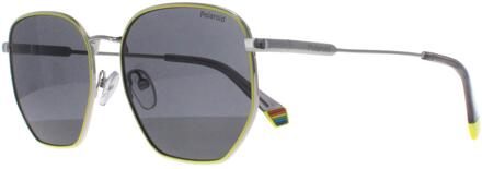 Polaroid Square Unisex Palladium Geel Grijs Gepolariseerd PLD 6214/S/X