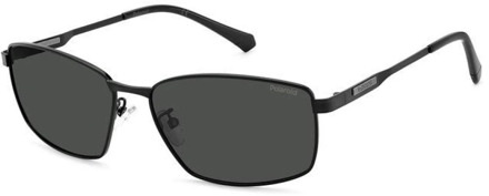 Polaroid Stijlvolle zwarte zonnebril voor mannen Polaroid , Black , Heren - 60 MM