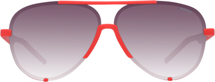 Polaroid Unisex Rode Zonnebril - maat Rood