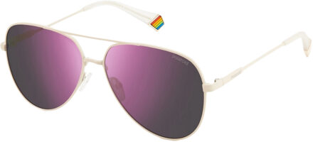 Polaroid Unisex Zonnebril 60/14/145 mm Metaal Wit - One Size