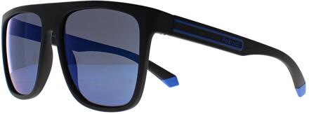 Polaroid Vierkant Heren Mat Zwart Blauw Gepolariseerd PLD 2162/S