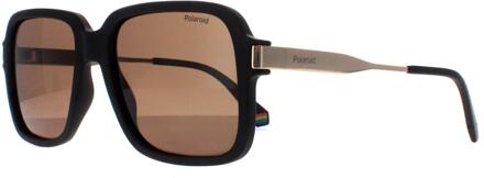 Polaroid Vierkant Heren Zwart Brons Gepolariseerd PLD 6220/S/X - One Size