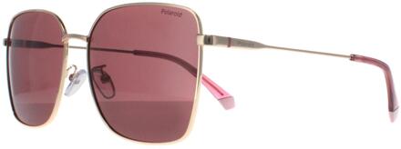 Polaroid Vierkant Vrouwen Goud Bourgondië Violet Gepolariseerd PLD 4158/G/S/X - One Size