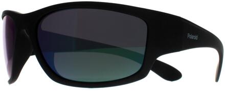 Polaroid Wrap Unisex Matte Zwart Groene Spiegel Gepolariseerd PLD 7005/S - One Size