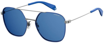 Polaroid Zonnebril 6058/s Pjp/c3 Unisex Zilver/blauw