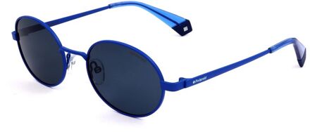 Polaroid Zonnebril 6066/s Unisex Cat. 3 Rond Rvs Blauw