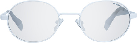 Polaroid Zonnebril 6066/s Unisex Cat. 3 Rond Rvs Wit/grijs