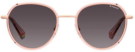 Polaroid Zonnebril 6114/s Cat. 3 Panto Staal Roségoud Goudkleurig