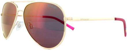 Polaroid Zonnebril 8015/n J5g/ai Junior Piloot Goud/grijs-roze Goudkleurig