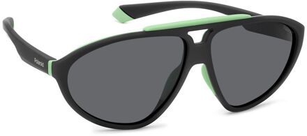 Polaroid Zwarte Rubber Zonnebril - maat