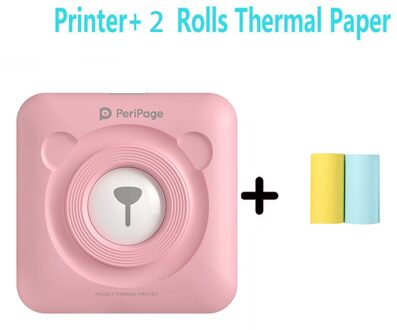 Polaroidperipage Draagbare Thermische Bluetooth Printer Mini Foto 'S Printer Voor Mobiele Android Ios Telefoon 58Mm Pocket Machine roze