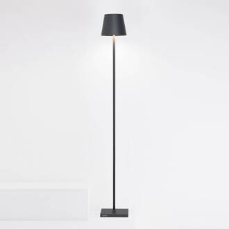 Poldina L accu-vloerlamp IP54 grijs