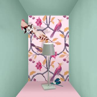 Poldina LED tafellamp, oplaadbare batterij, mat, groen grijsgroen