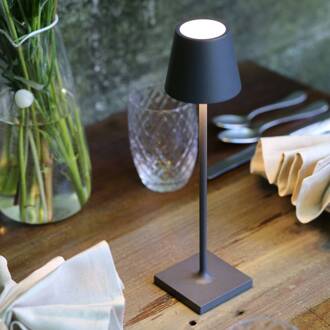 Poldina micro acculamp, IP65 donkergrijs