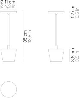 Poldina Reverso accu-tafellamp corten