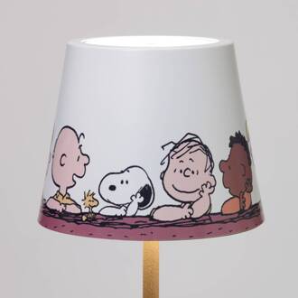 Poldina Together accu-tafellamp IP65 corten, wit, meerkleurig