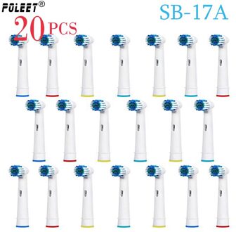 Poleet 20 Stks/partij Elektrische Vervangende Opzetborstels SB-17A EB17 SB17A Voor Orale-Door Opzetborstels Mondhygiëne Zachte Haren