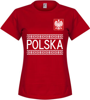 Polen Dames Team T-Shirt - Rood - L