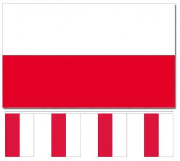 Polen versiering/feestartikelen set - vlag 90 x 150 cm - vlaggenlijn van 300 cm - landen