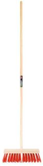 Polet Straatbezem 290MM Rood M/ST 1,4M