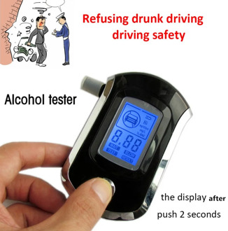 Police Alcohol Parking Breathalyser Professional Digital Breath Alcohol Tester Breathalyzer with LCD Dispaly with 5 Mouthpieces