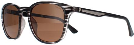 Police Lunettes de soleil polarisées Police SPLF18E 6BZP rayées gris marron Grijs