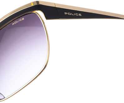 Police Metalen zonnebril met rechthoekige vorm S8764 dames Donkergrijs - One Size