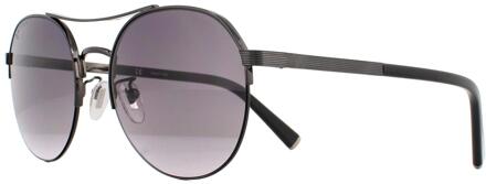 Police Politie Aviator Mens glanzende Gunmetal Smoke gradiënt zonnebril Grijs - One Size