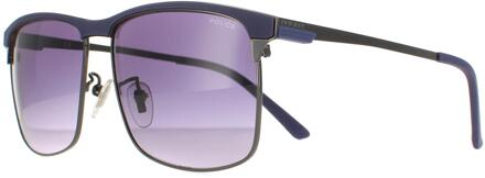 Police Politie rechthoekige heren matblauw Gunmetal Blau Gradient SPL570N Crossover 2 - maat