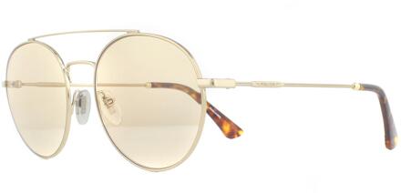 Police Politie rond heren glanzend licht goud Havana bruine zonnebril