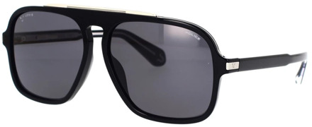 Police Retro-geïnspireerde zonnebril met gedurfde details Police , Black , Heren - 60 MM