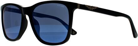 Police SPL872N Origins 1 700B glanzend zwart smoke spiegel blauw zonnebril - maat