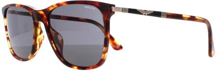 Police SPLD45 Origins 46 08XW medium shiny havana grijs groene zonnebril Bruin - One Size