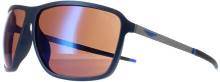 Police SPLL15 Solstice 4 V78B semi mat ruthenium blauw bruin spiegel blauw zonnebril