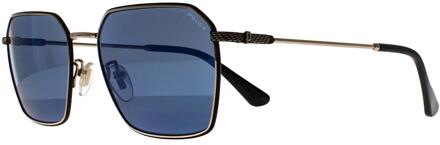 Police Square Heren Glimmend Roségoud Rookblauw Spiegel SPLL84 Octane 9 - One Size