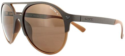 Police Zonnebril Game 7 Spl163 94cp Mat Bruin Bruin Gepolariseerd - maat