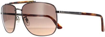 Police zonnebril spld43 oorsprong 44 584k glanzende gunmetal matte rookgradiënt oranje Zilver - One Size