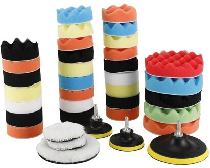 Polijsten Pad Kit 39Pcs Auto Boor Polijsten Pad Set 3 En 5 Inch Buffing Pads Voor Car Care Polijstmachine waxen Polijsten