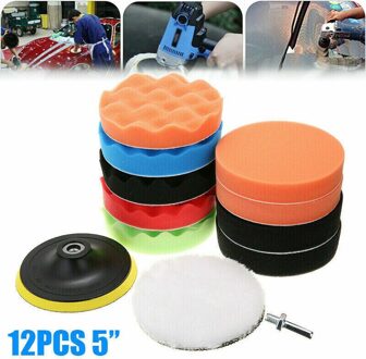 Polijstmachine Polijsten Pad Buffer Wassende Buffing Spons Kit 12 Stuks Set 125Mm