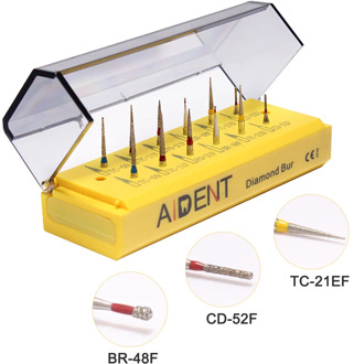 Polishing Smoothing Diamond Burs Kit Dental High Speed Bur Handpiece For Precision Grinding Burs 12 pcs/pack AI-FGS08