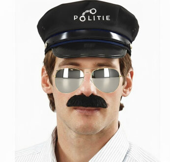 Politie agent verkleed combinatie set 3 delig - dames/heren - politiepet - snor - zonnebril