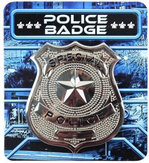 Politie badge - verkleedaccessoire - zilverkleurig - Agent speelgoed