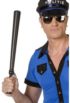 Politie/beveiliger gummiknuppel wapen - 52 cm - zwart - Carnaval verkleed accessoires