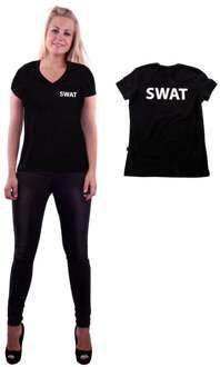 Politie & Detective Kostuum | Swat T-Shirt Gewelddadige Inval Vrouw | Small | Carnaval kostuum | Verkleedkleding