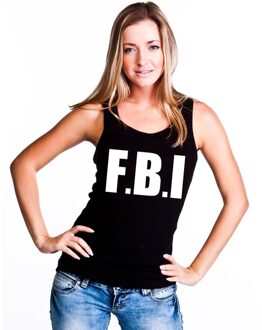 Politie FBI mouwloos shirt zwart voor dames M - Feestshirts