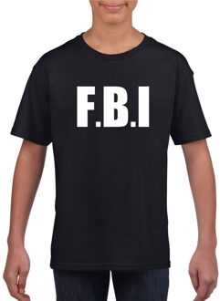 Politie FBI tekst t-shirt zwart kinderen S (122-128)